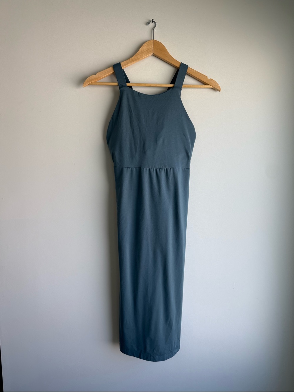 Patagonia Magnolia Spring Dress L Gray Blue Cross Back